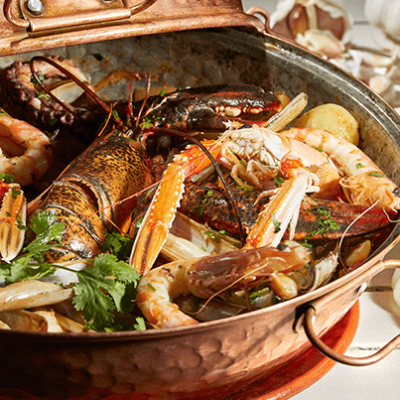 cataplana no restaurante o caniço